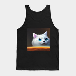 White Kitten Tank Top